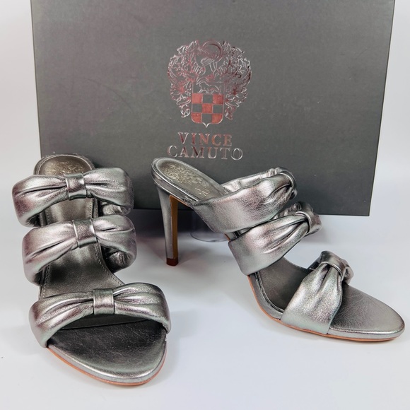 Vince Camuto Shoes - Vince Camuto Pewter Metallic Heel Sandals 6.5 NWT